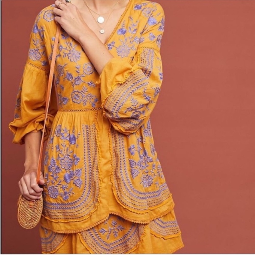 Embroidered Yellow Dress